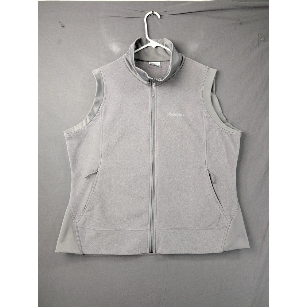 Columbia Womens 2X Gray Fleece Full Zip Vest